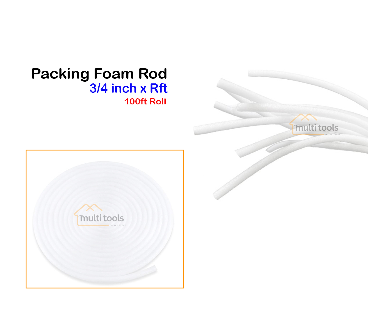 3/4 Inch x Rft Foam Packing Rod
